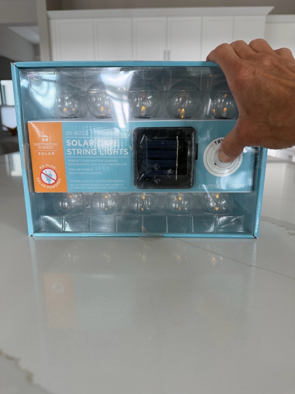 Solar G40 String Lights - Clear Bulbs